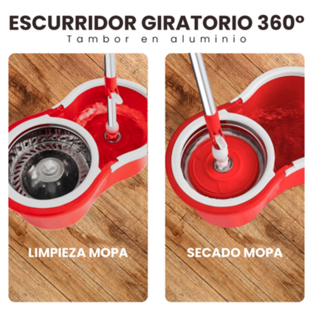 TRAPERO GIRATORIO 360 CON BALDE  (GRATIS MOPA DE REPUESTO)