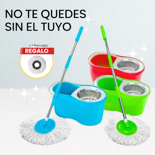 TRAPERO GIRATORIO 360 CON BALDE  (GRATIS MOPA DE REPUESTO)